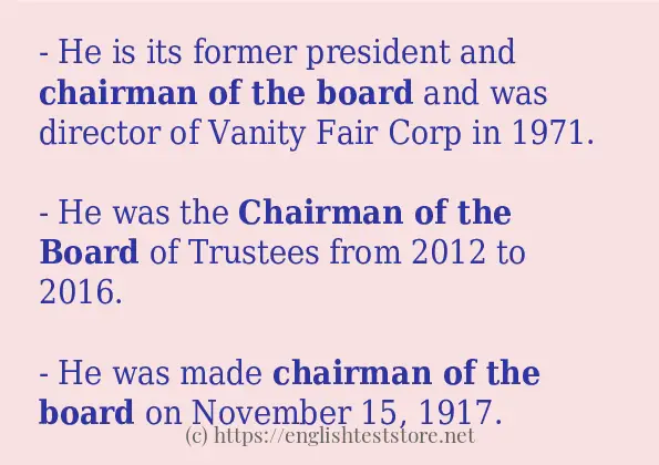 chairman of the board some ways to use