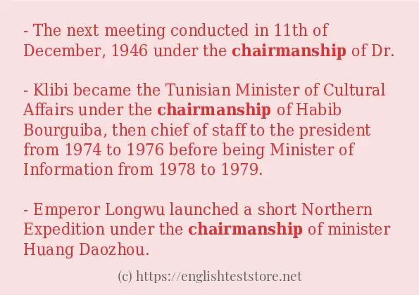 chairmanship use in-sentences