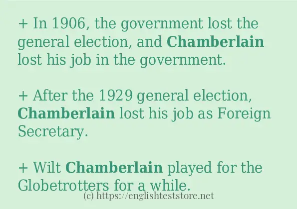 chamberlain use in sentences