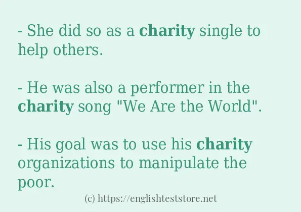 charity - some sentence examples