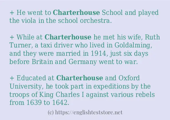 charterhouse in-sentences