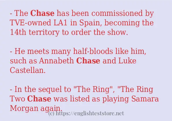 chase use in sentences