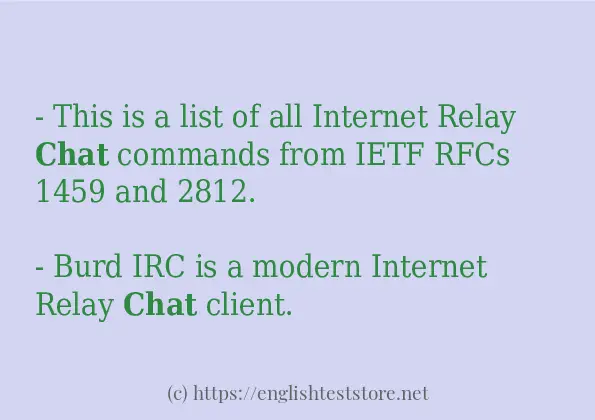 chat how to use in sentences