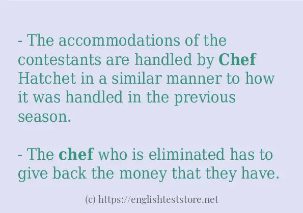 chef - some sentence examples