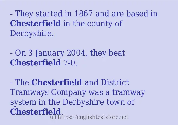 chesterfield some example sentences