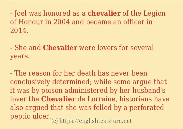 chevalier example in sentences