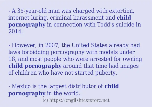 child pornography - example sentences child pornography - example sentences