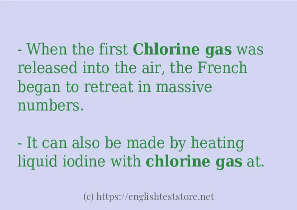 chlorine gas - example sentences