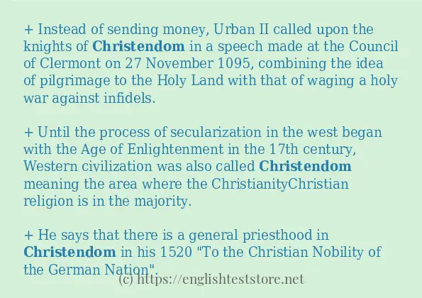 christendom use in-sentences