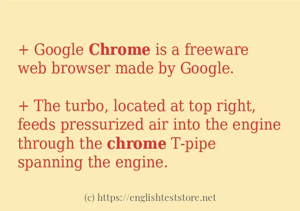 chrome in sentences?