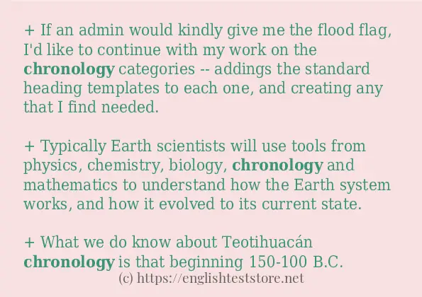 chronology how to use in sentences