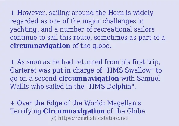 circumnavigation in-sentences