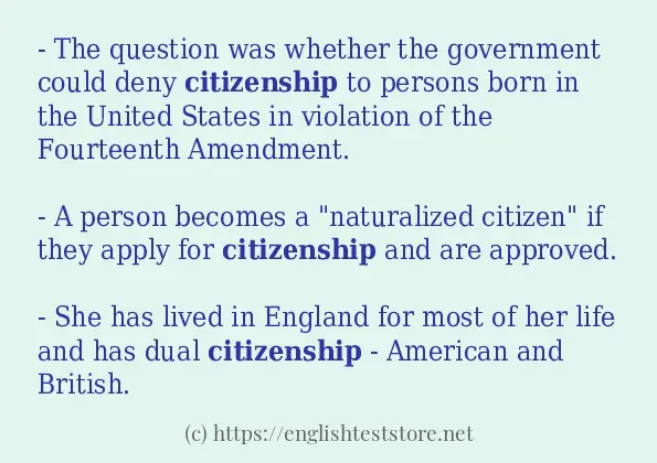 citizenship use in-sentences