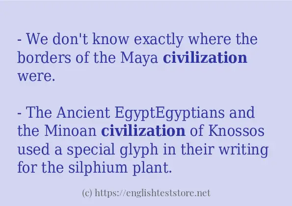 civilization some example sentences