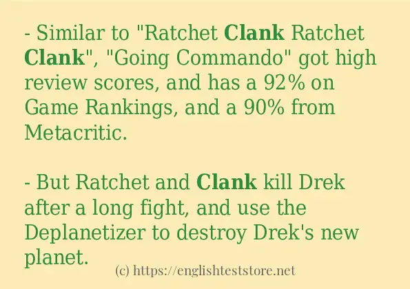 clank some example sentences clank some example sentences