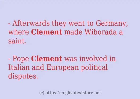 clement - some sentence examples