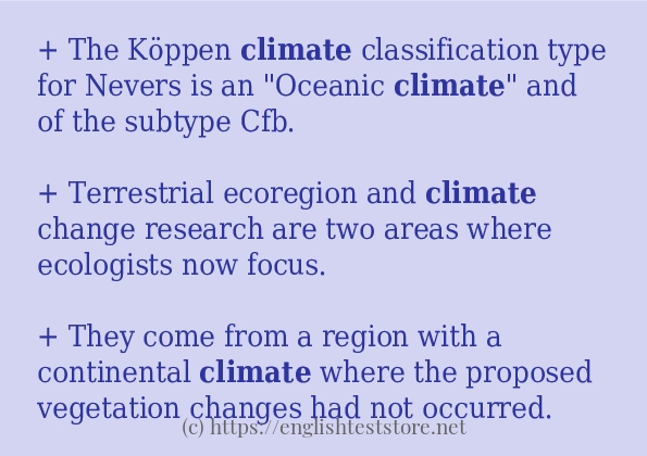 climate example in sentences