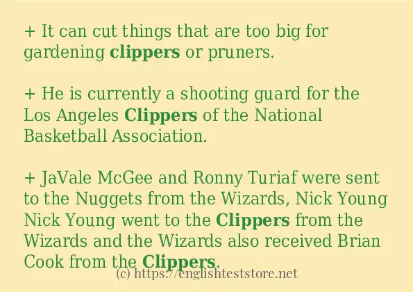 clippers - example sentences