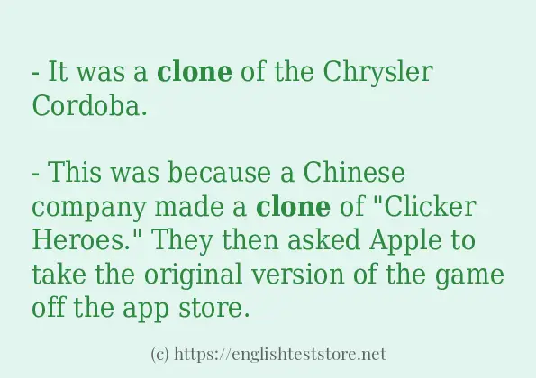 Clone In A Sentence Verb