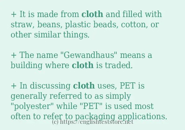 cloth in sentences?