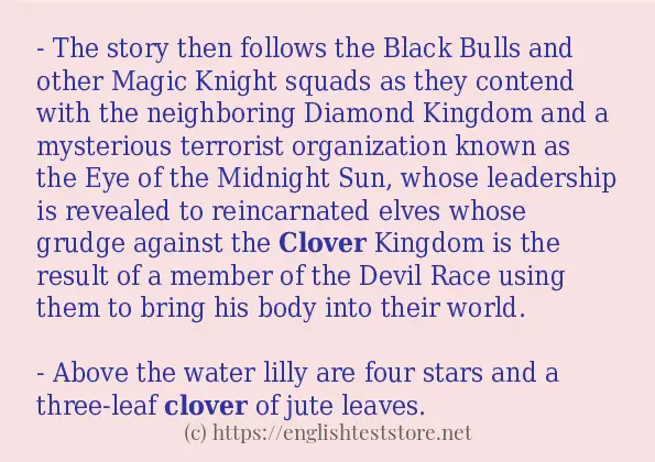 clover in-sentences