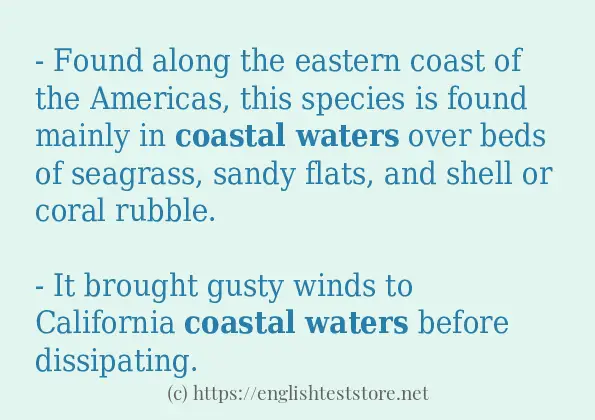 coastal waters some example sentences