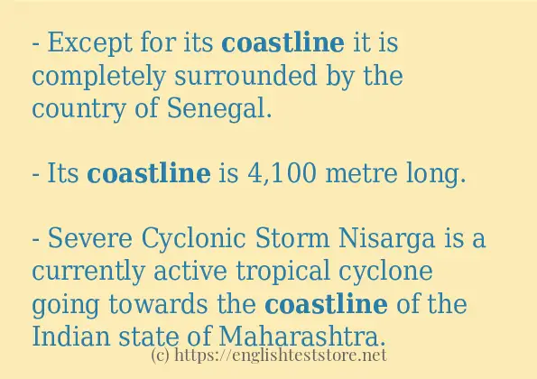 coastline example in sentences