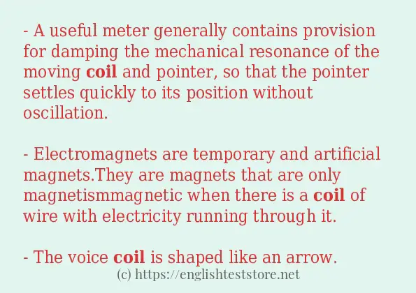 coil - example sentences