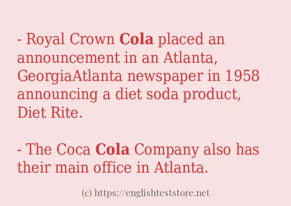 cola - some sentence examples