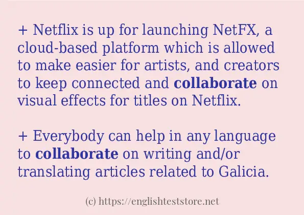 collaborate in sentences?