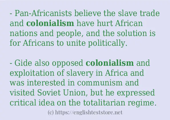 colonialism some example sentences