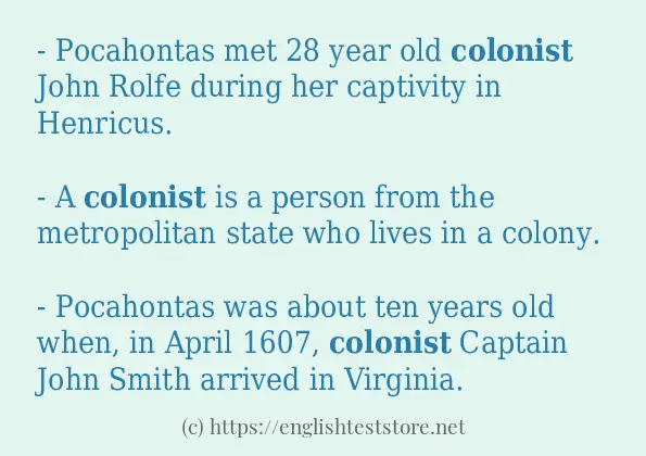 colonist example in sentences