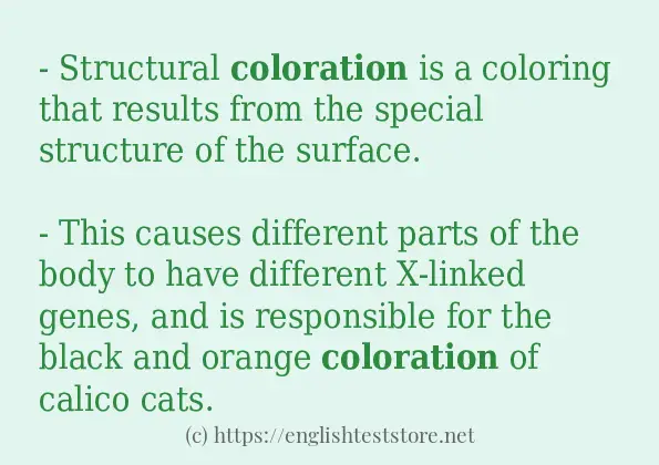coloration in-sentences