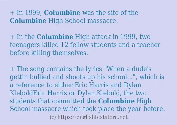 columbine use in sentences