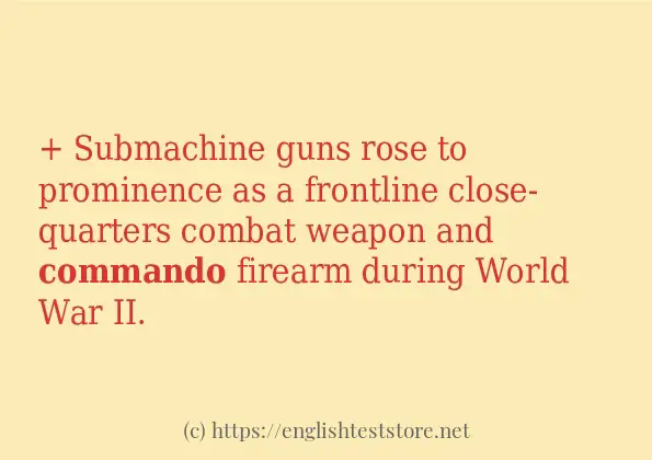 commando example in sentences