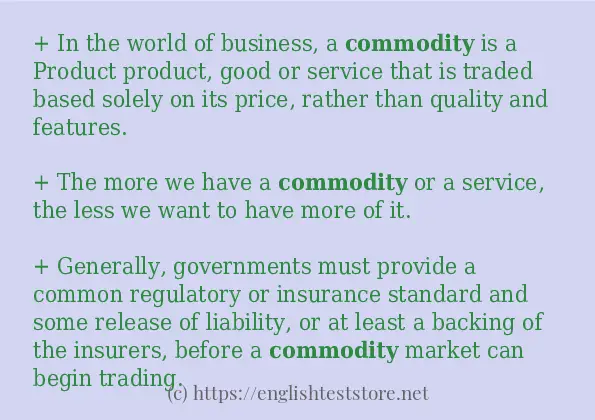 commodity - example sentences