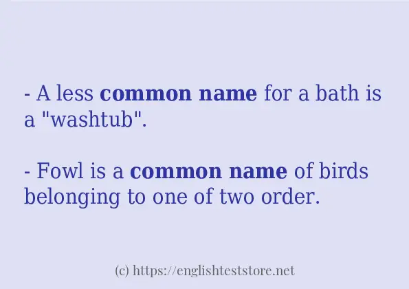 common name example in sentences