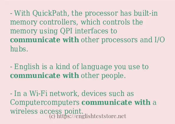 communicate with - some sentence examples