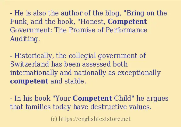 competent - some sentence examples