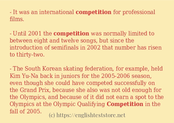 competition - example sentences