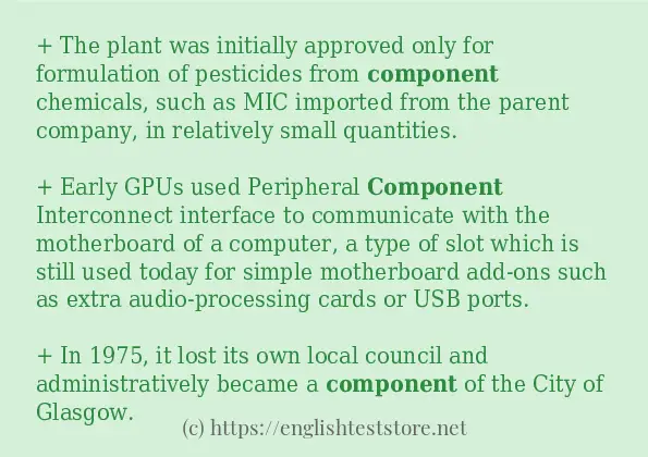 component - example sentences