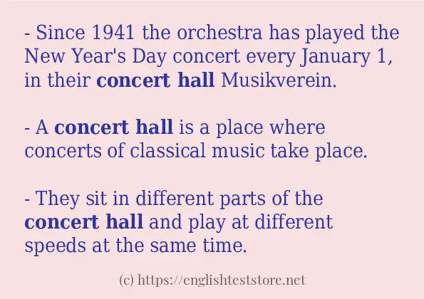 concert hall example in sentences