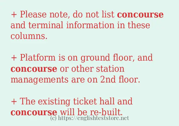 concourse some example sentences