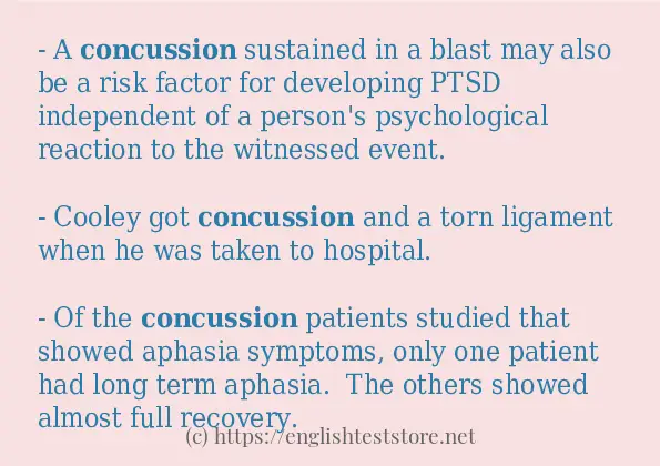 concussion - sentence examples