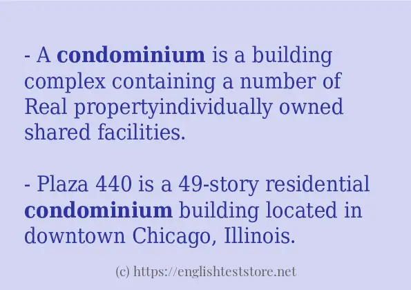 condominium some example sentences