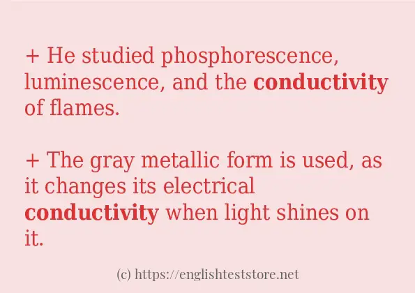 conductivity in sentences?