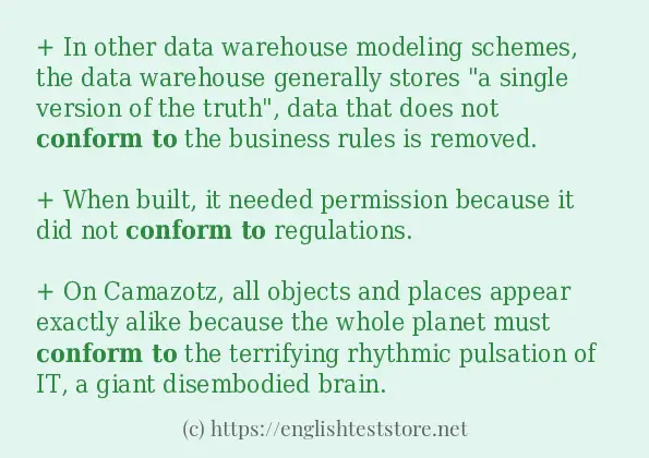 conform to use in-sentences