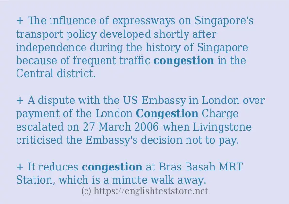 congestion - example sentences