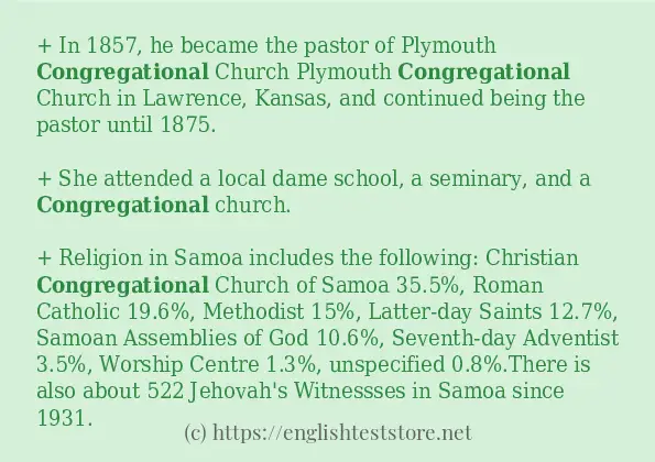 congregational - sentence examples