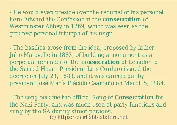 consecration use in sentences